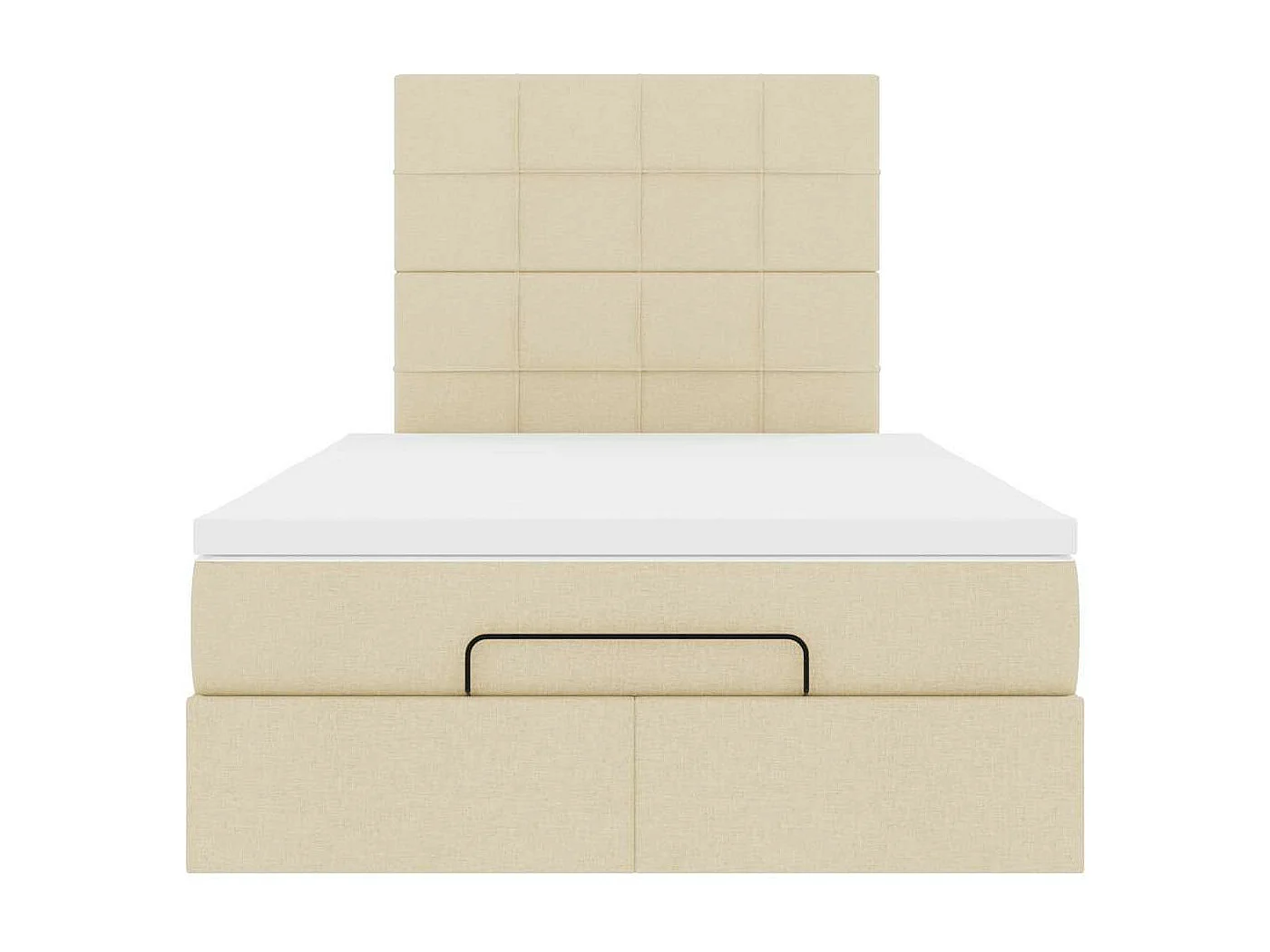 Cadre de lit ottoman avec matelas crème 120x200cm tissu