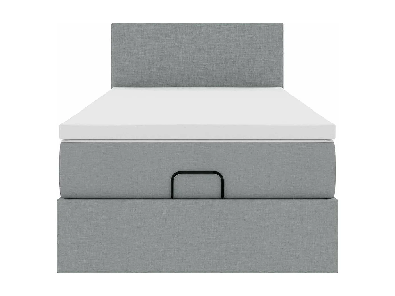 Cadre de lit ottoman et matelas gris clair 90x200 cm tissu
