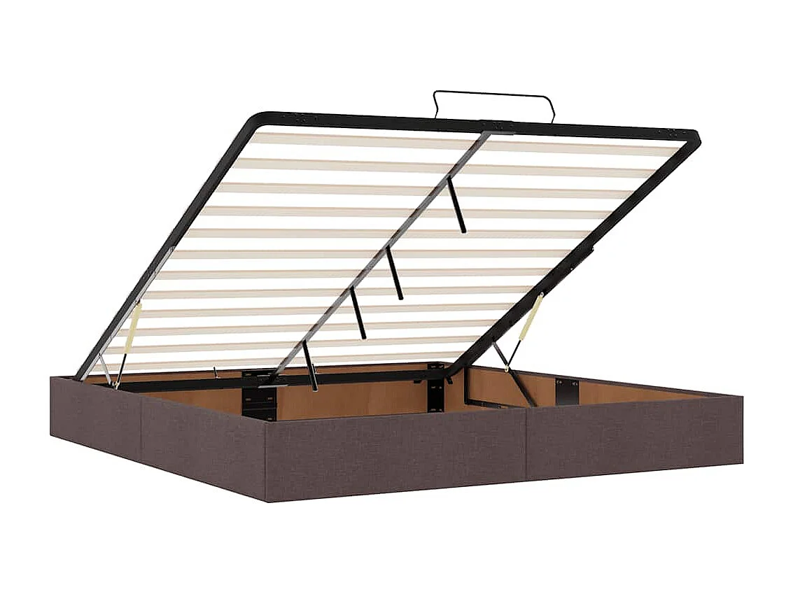 Estructura cama otomana sin colchón marrón oscuro 160x200 cm