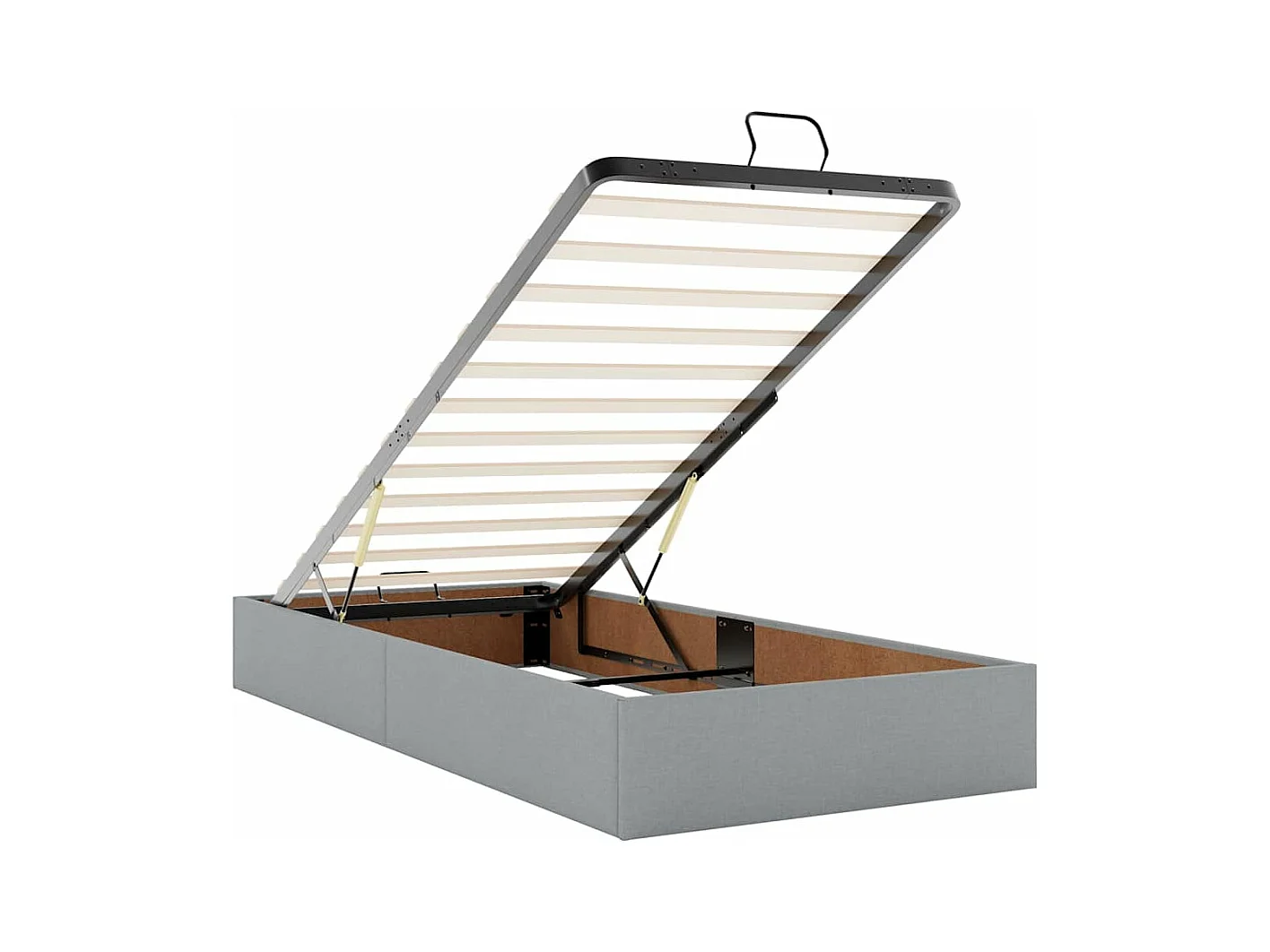Ottoman bed met matrassen 180x200cm stof lichtgrijs