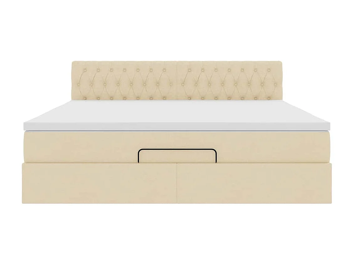 Estrutura de cama otomana com creme de colchão 180x200cm tecido