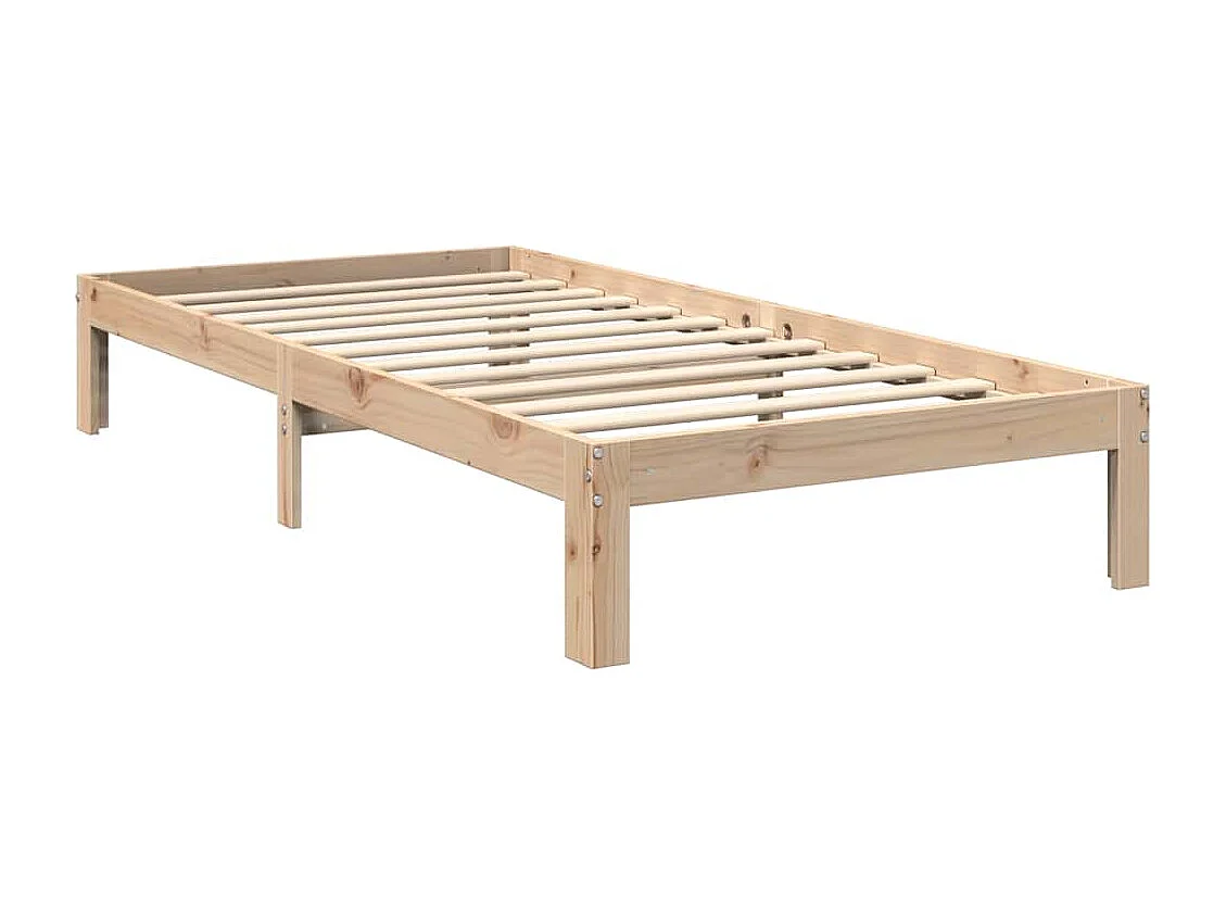 Cama con estantería sin colchón madera maciza de pino 75x190 cm