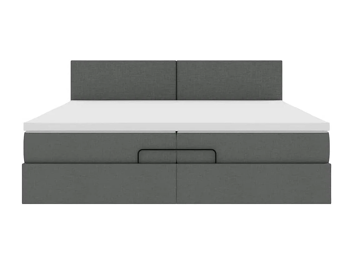 Estructura cama otomana colchones tela gris oscuro 200x200cm
