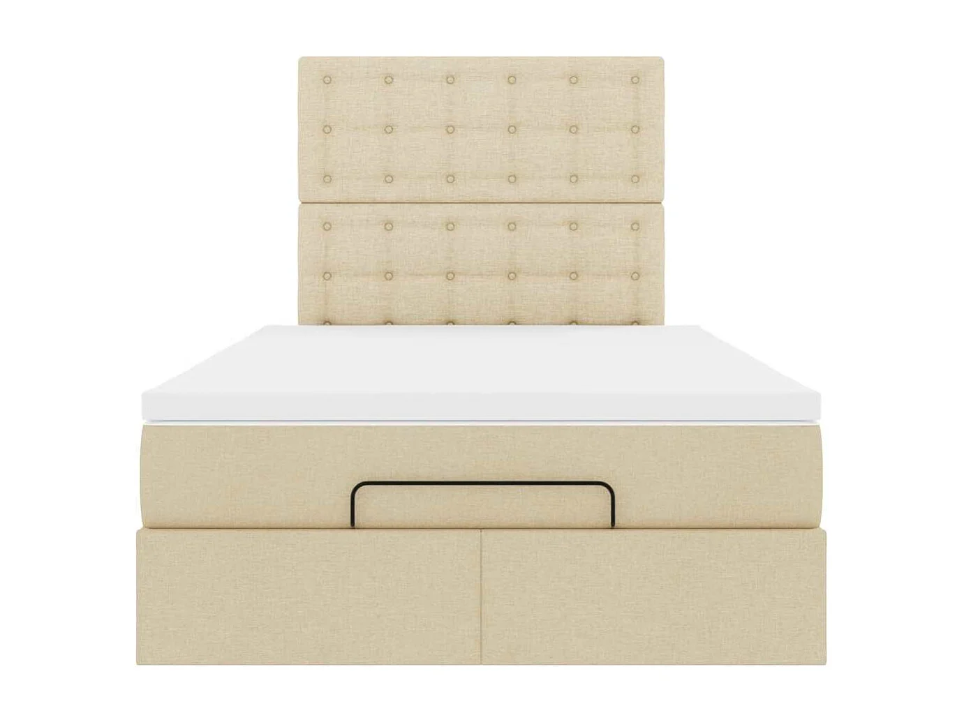 Estrutura de cama otomana com colchão tecido creme 120x200cm