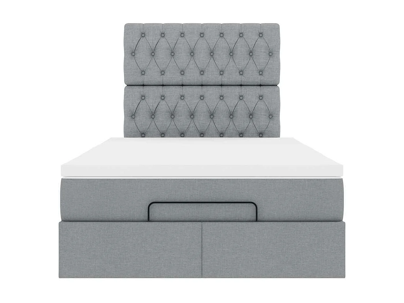 Cadre de lit ottoman et matelas gris clair 120x200 cm tissu