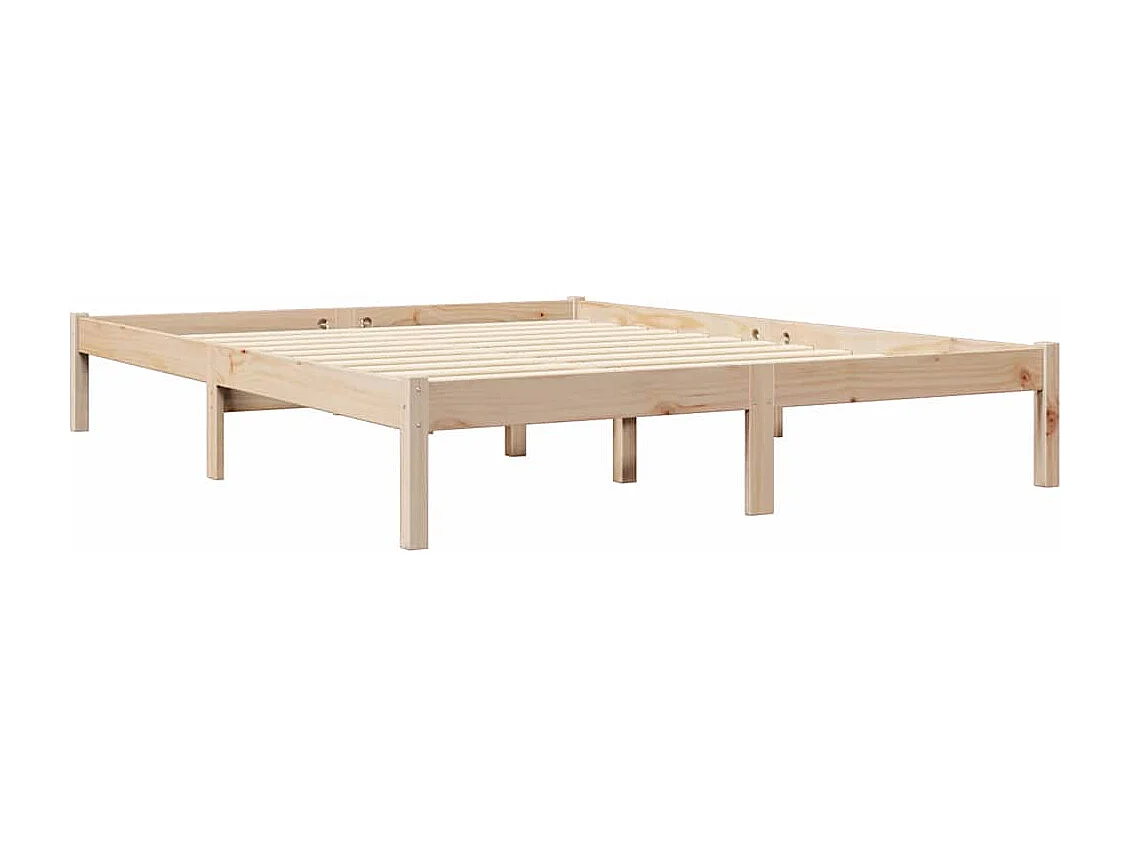 Lit bibliothèque sans matelas 140x200 cm bois massif de pin