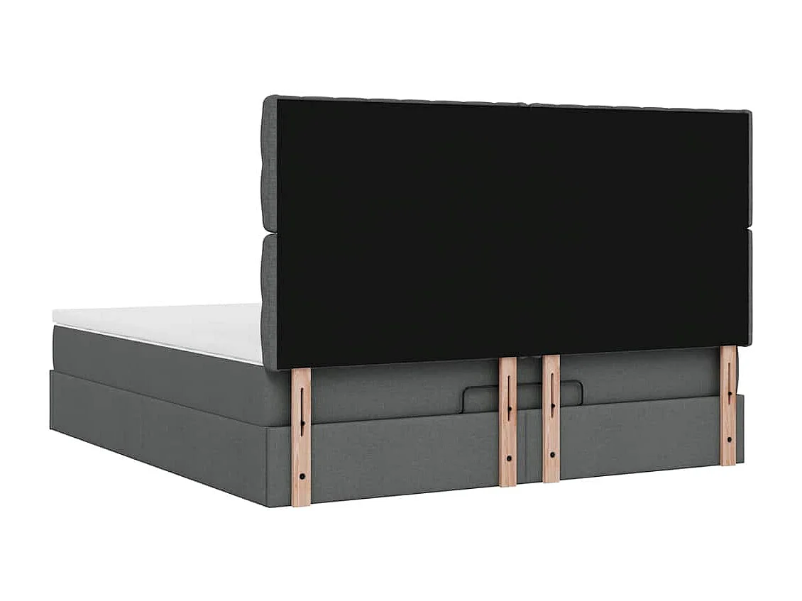 Ottoman bed met matras 160x200cm stof donkergrijs