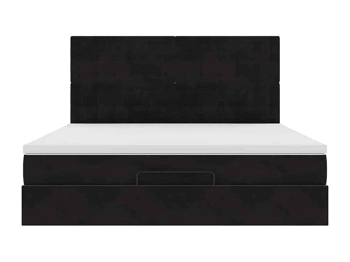 Ottoman bed met matrassen 180x200cm fluweel zwart