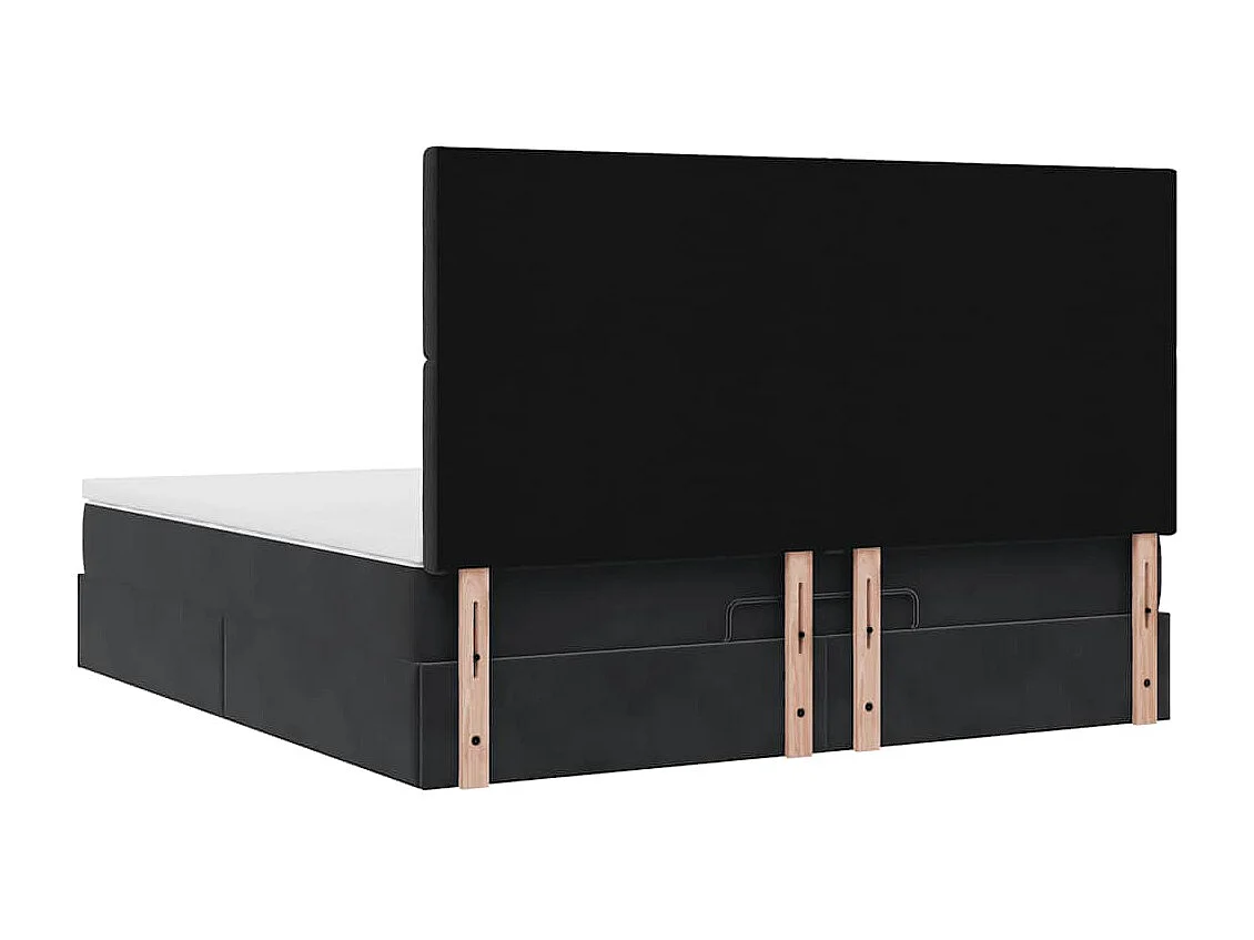 Ottoman bed met matrassen 180x200cm fluweel zwart