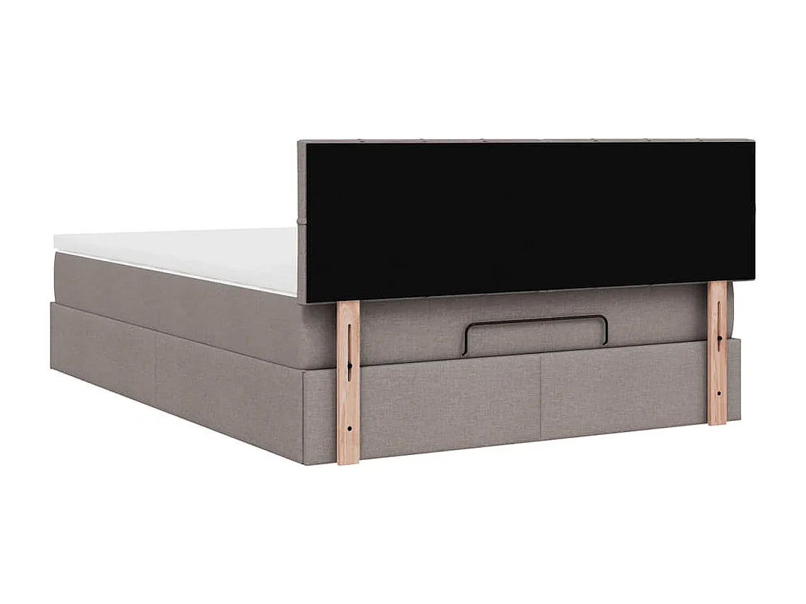 Bed poef met matras en LED's 140x200 cm stof taupe