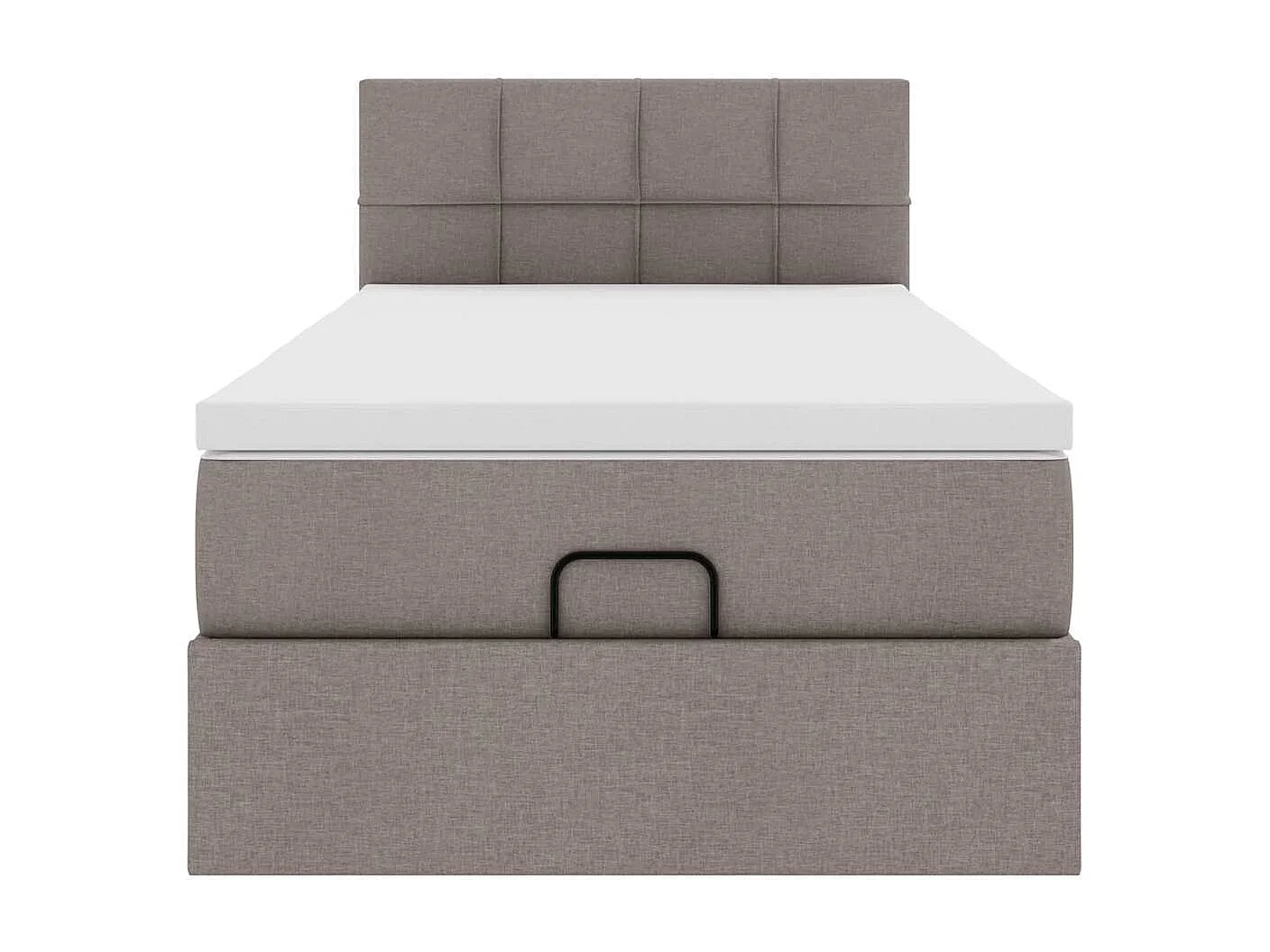Cadre de lit ottoman avec matelas taupe 100x200 cm tissu