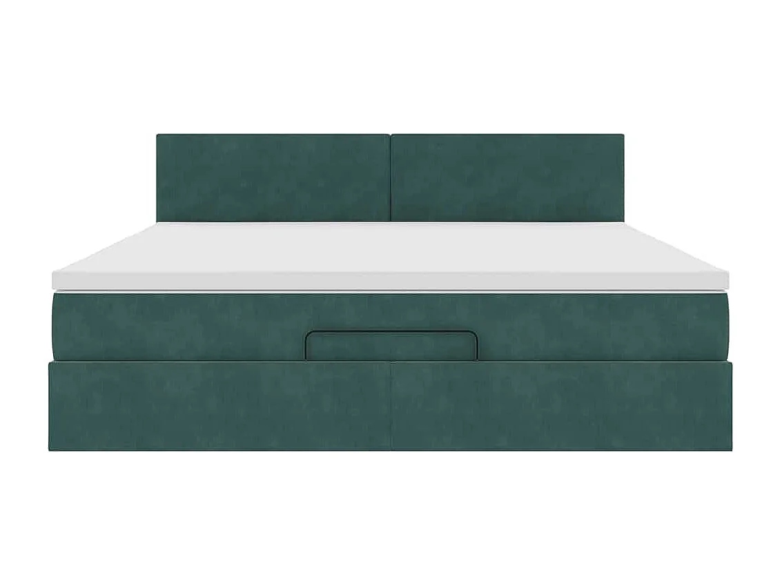 Estrutura de cama otomana com colchão 160x200 cm verde escuro