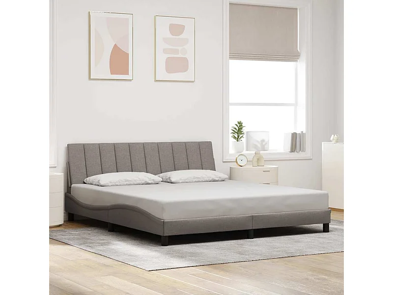 Cadre de lit sans matelas taupe 180x200 cm tissu