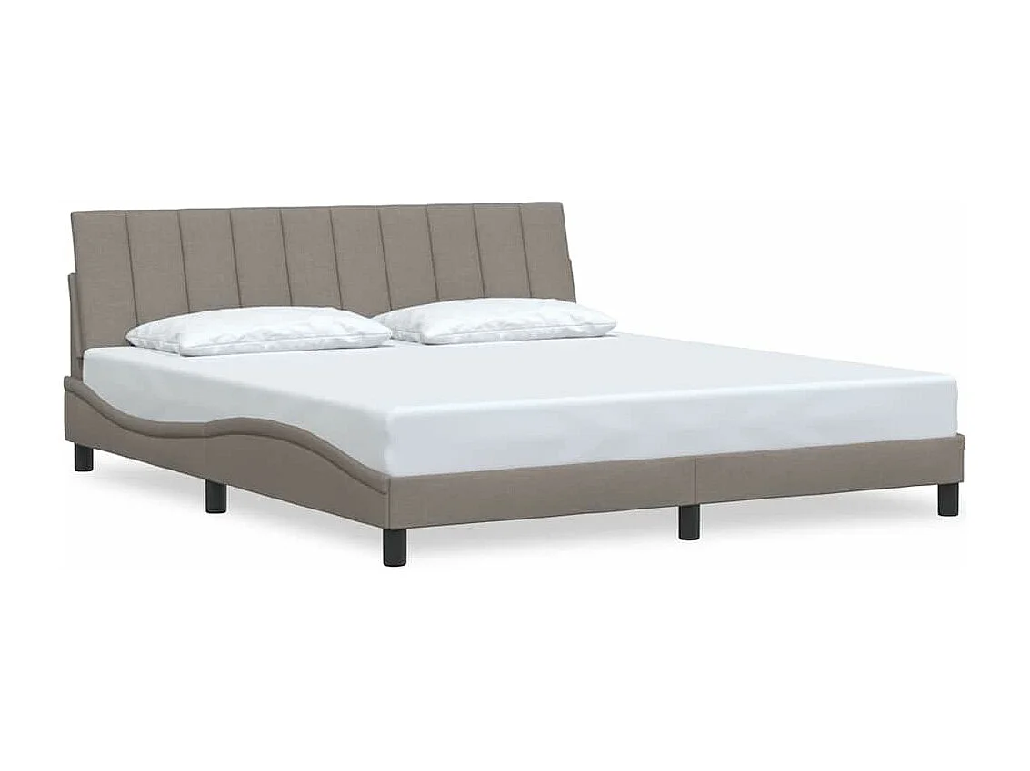 Cadre de lit sans matelas taupe 180x200 cm tissu