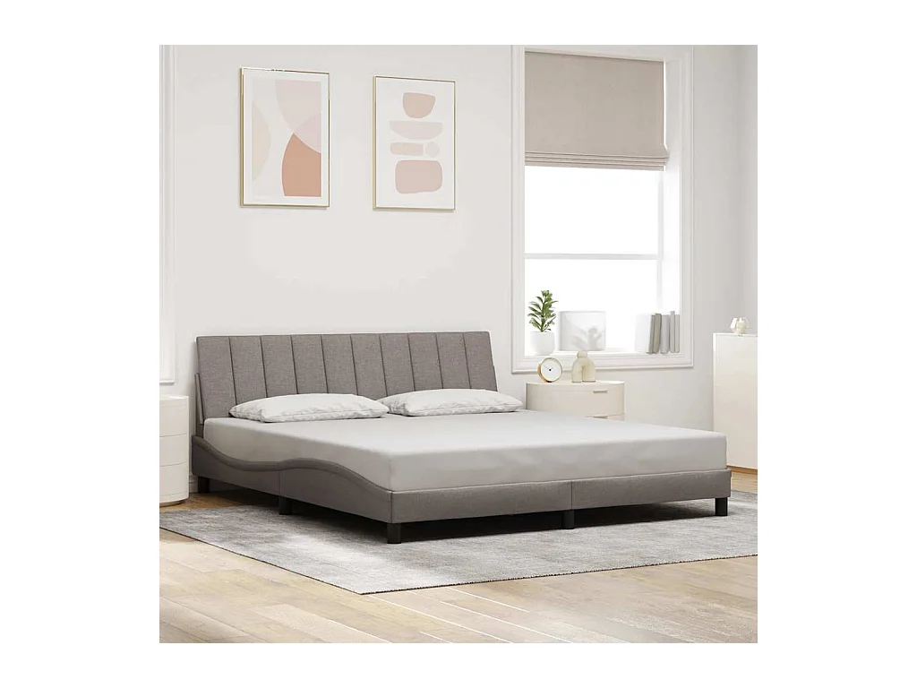 Bedframe zonder matras "Hanko" stof taupe 180x200 cm