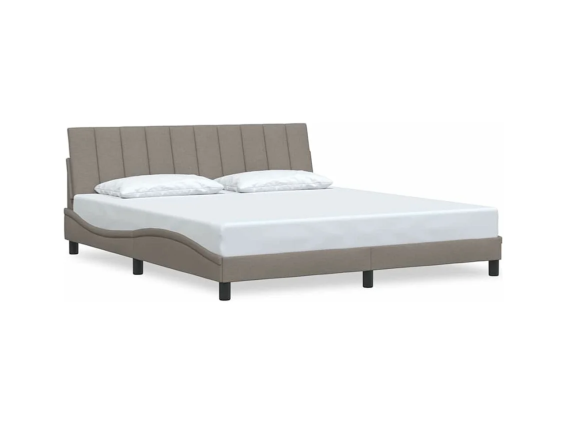 Cadre de lit sans matelas taupe 180x200 cm tissu