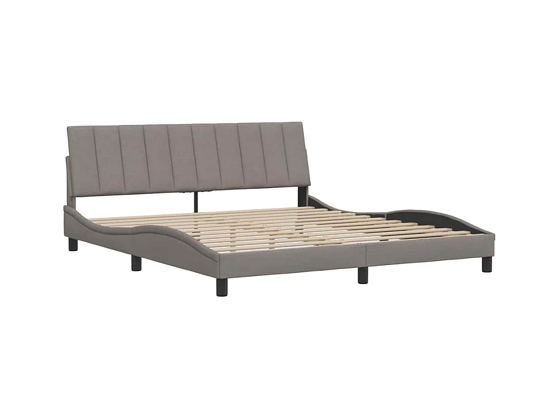 Cadre de lit sans matelas taupe 180x200 cm tissu