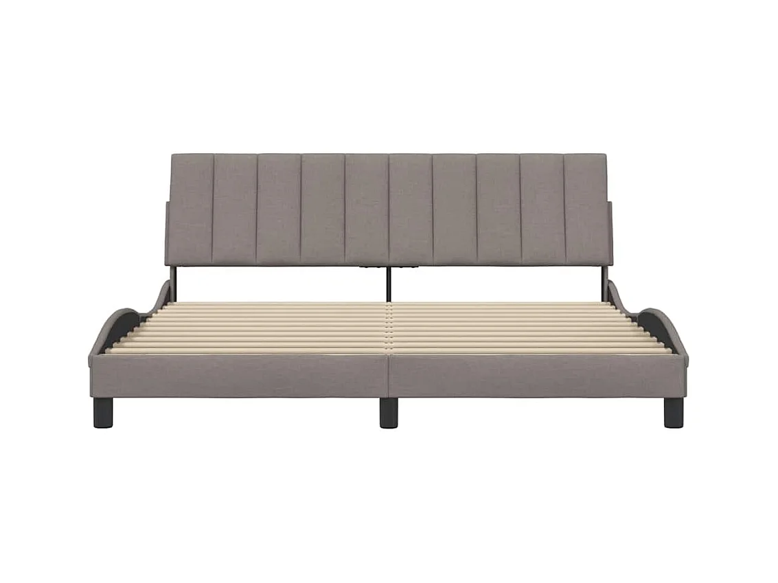 Cadre de lit sans matelas taupe 180x200 cm tissu