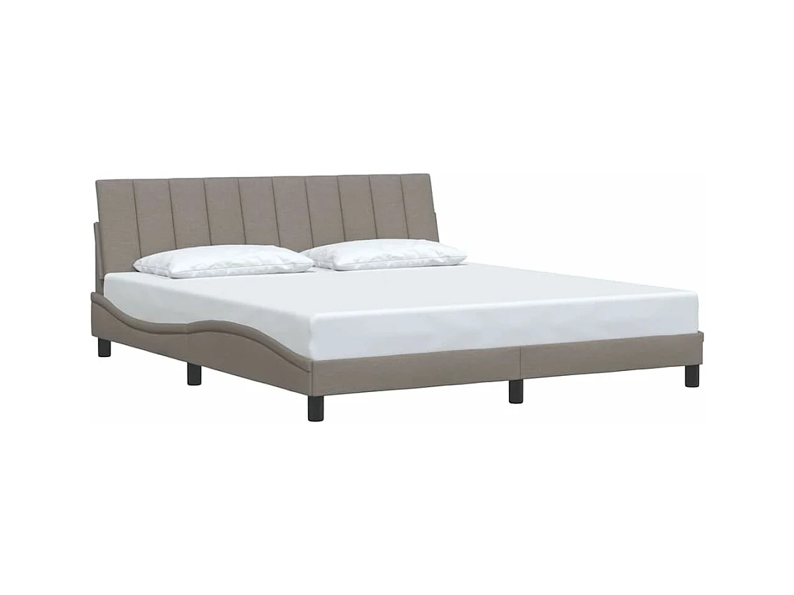 Cadre de lit sans matelas taupe 180x200 cm tissu