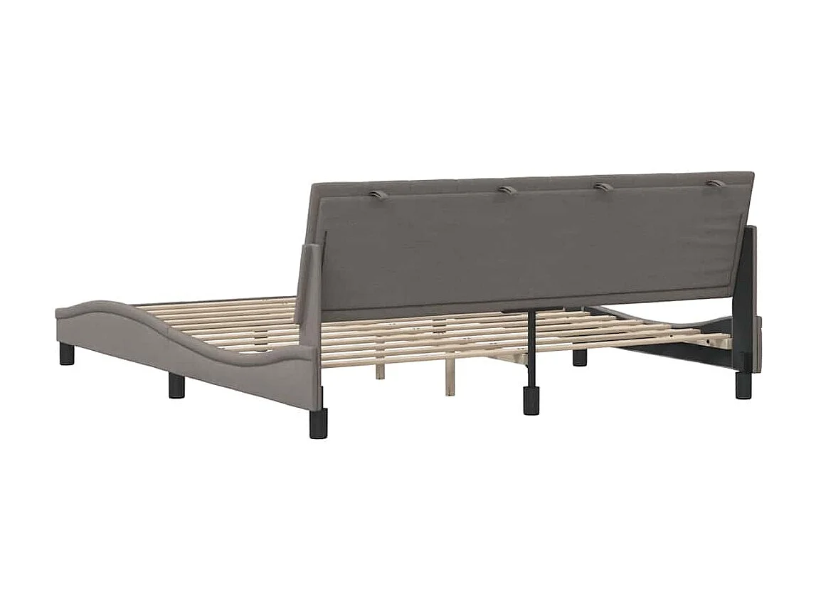 Cadre de lit sans matelas taupe 180x200 cm tissu