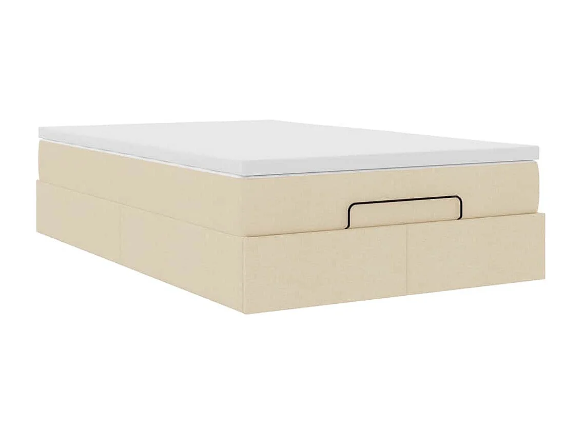Cadre de lit ottoman avec matelas crème 120x200cm tissu