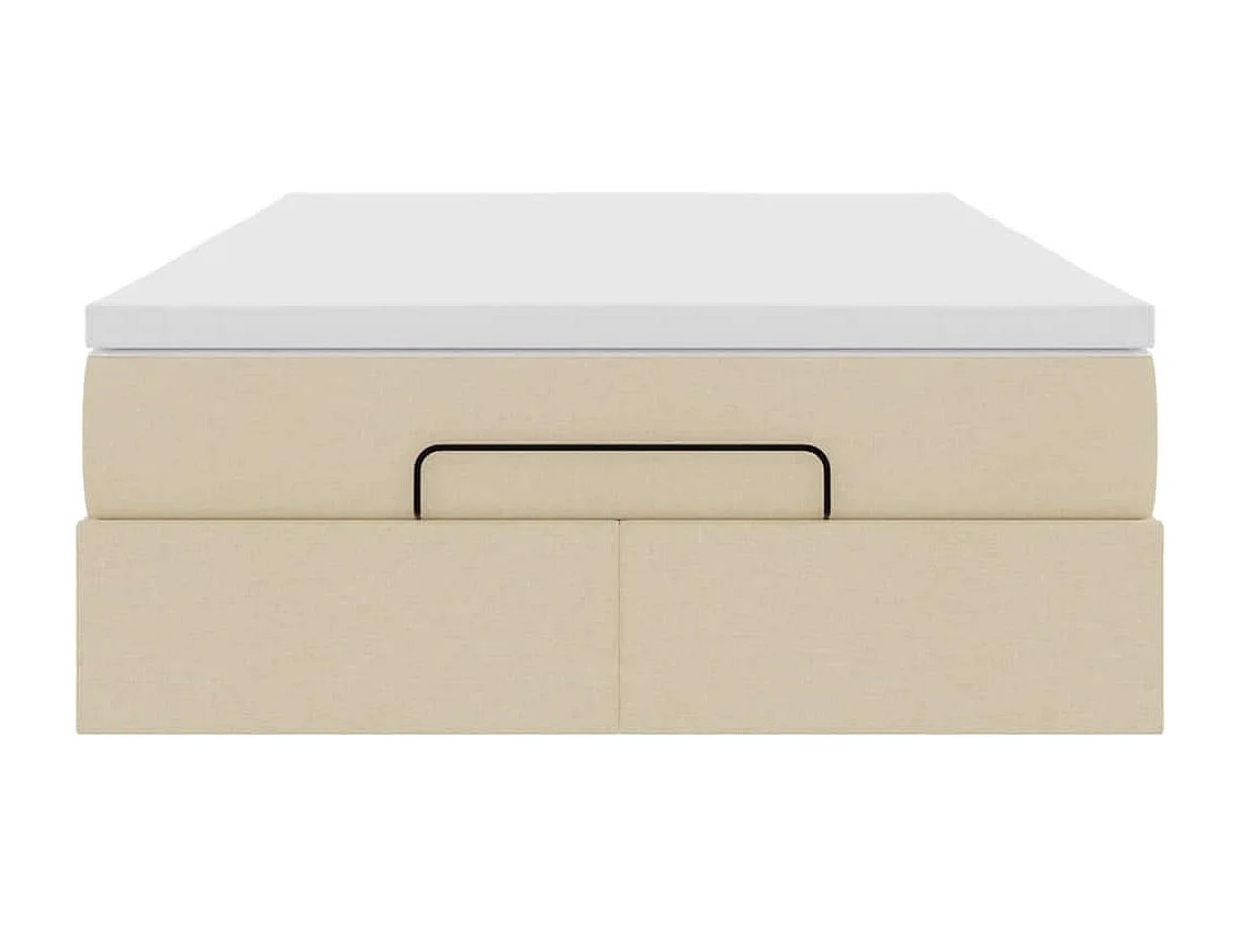 Cadre de lit ottoman avec matelas crème 120x200cm tissu
