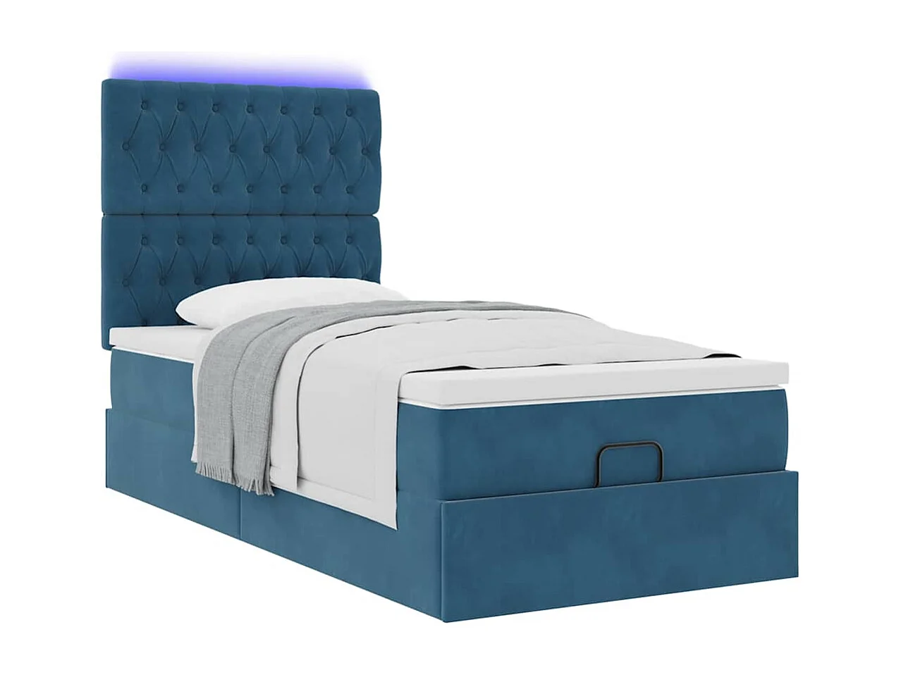 Ottoman bed met matrassen en LED's 100x200cm fluweel