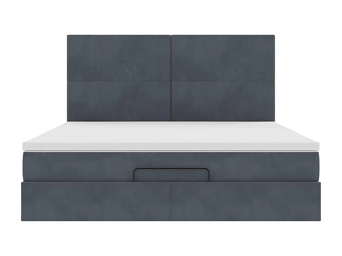 Ottoman bed met matrassen 180x200cm fluweel donkergrijs