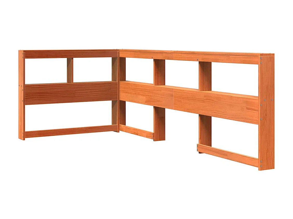 Lit bibliothèque sans matelas cire marron 90x190 cm pin massif