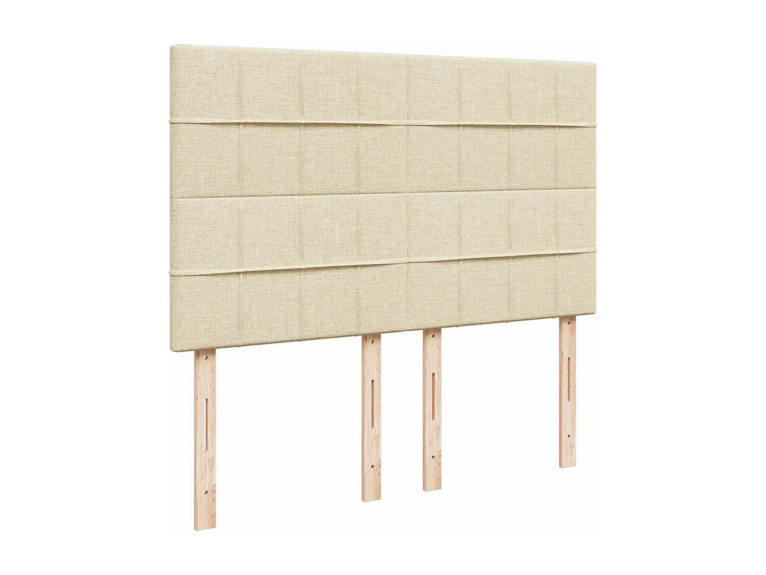 Estructura de cama otomana con colchón tela crema 140x200cm