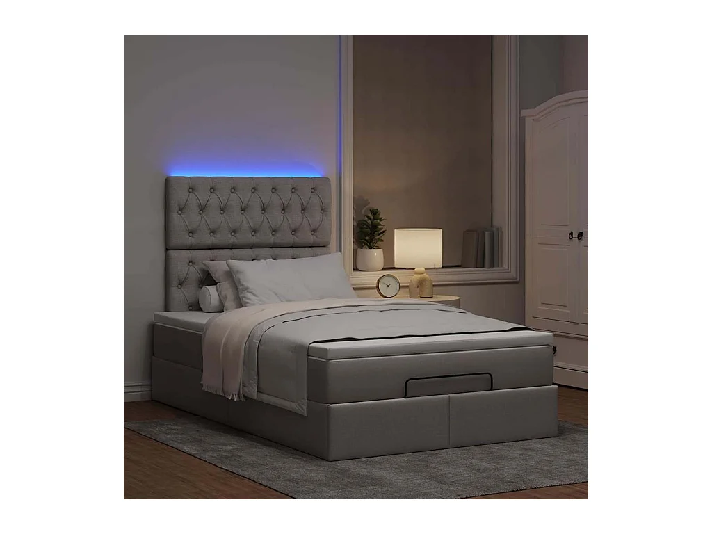 moldura de cama otomana  com tecido cinza 120x200cm