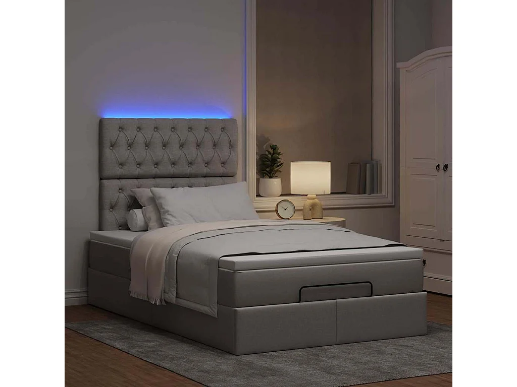 moldura de cama otomana  com tecido cinza 120x200cm