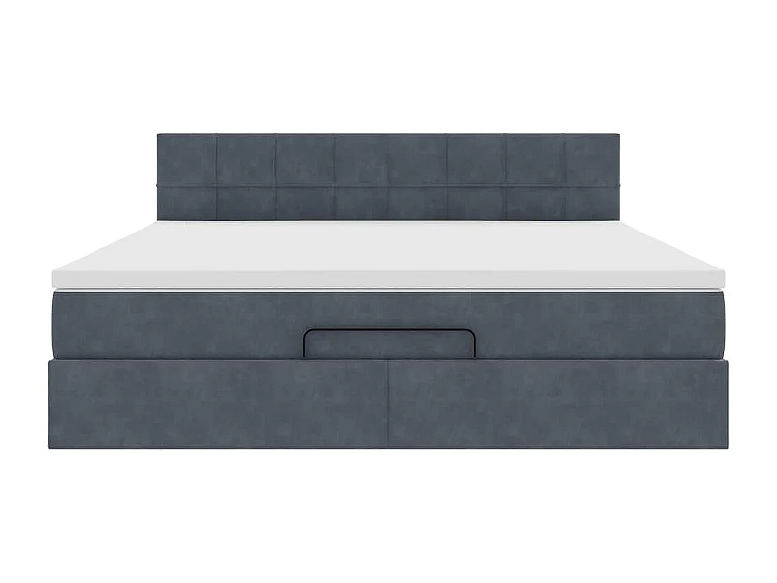 Estructura de cama otomana con colchón gris oscuro 180x200cm