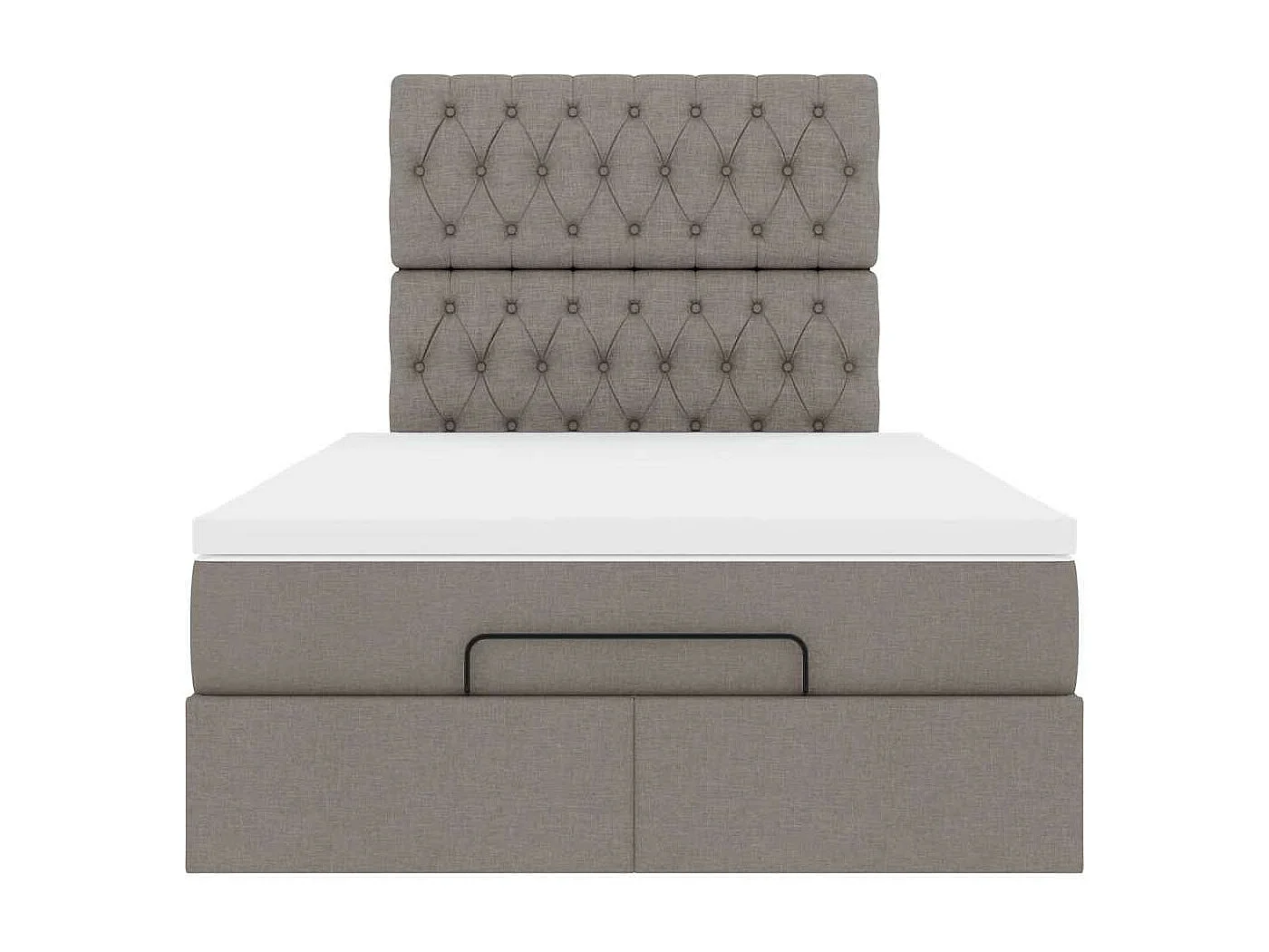 Cadre de lit ottoman avec matelas taupe 120x190 cm tissu