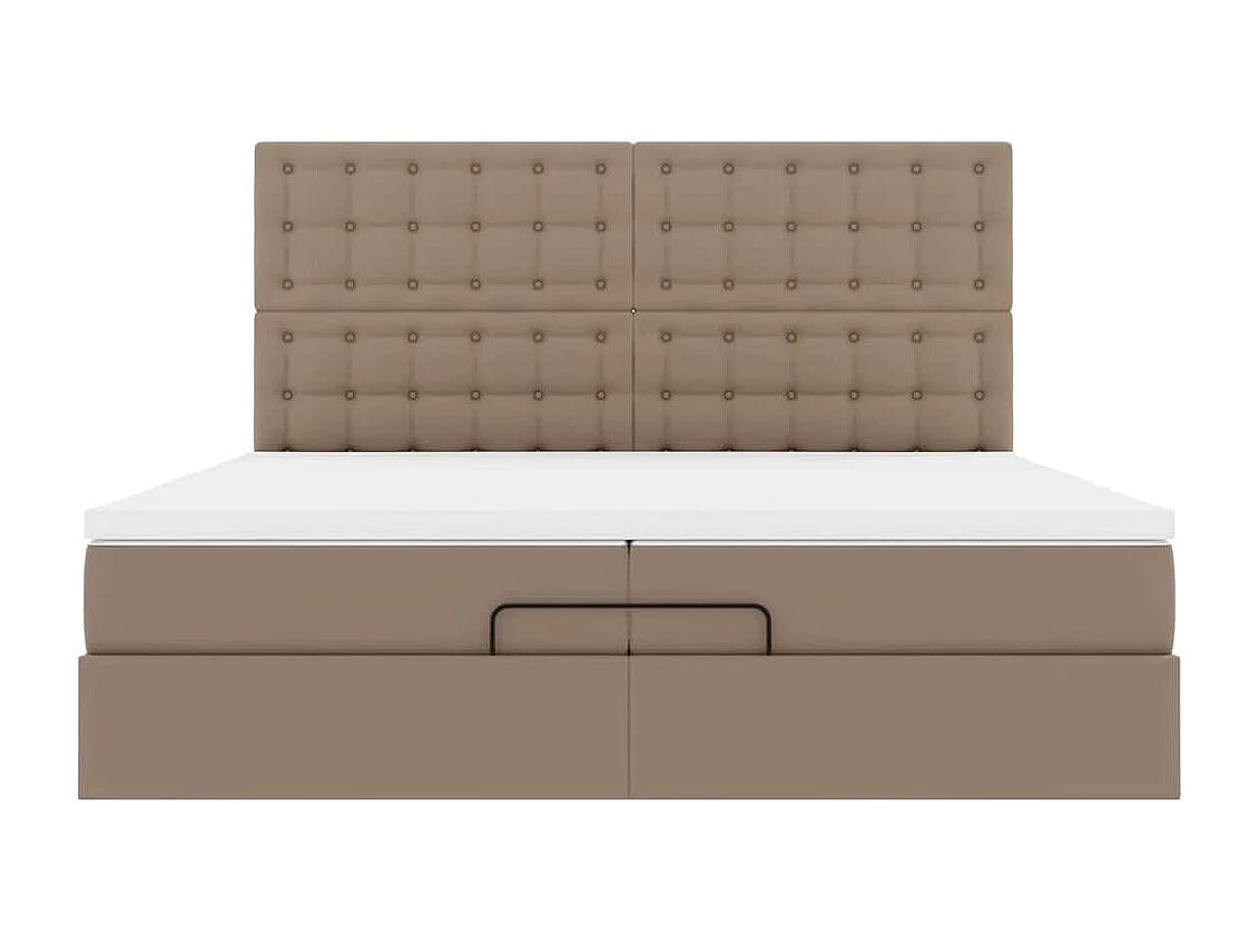 Estructura cama otomana colchones cappucino cuero sintético