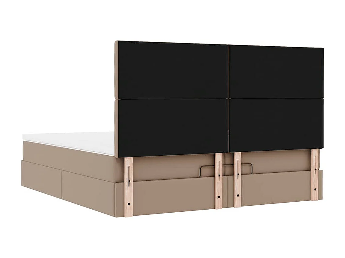 Estructura cama otomana colchones cappucino cuero sintético