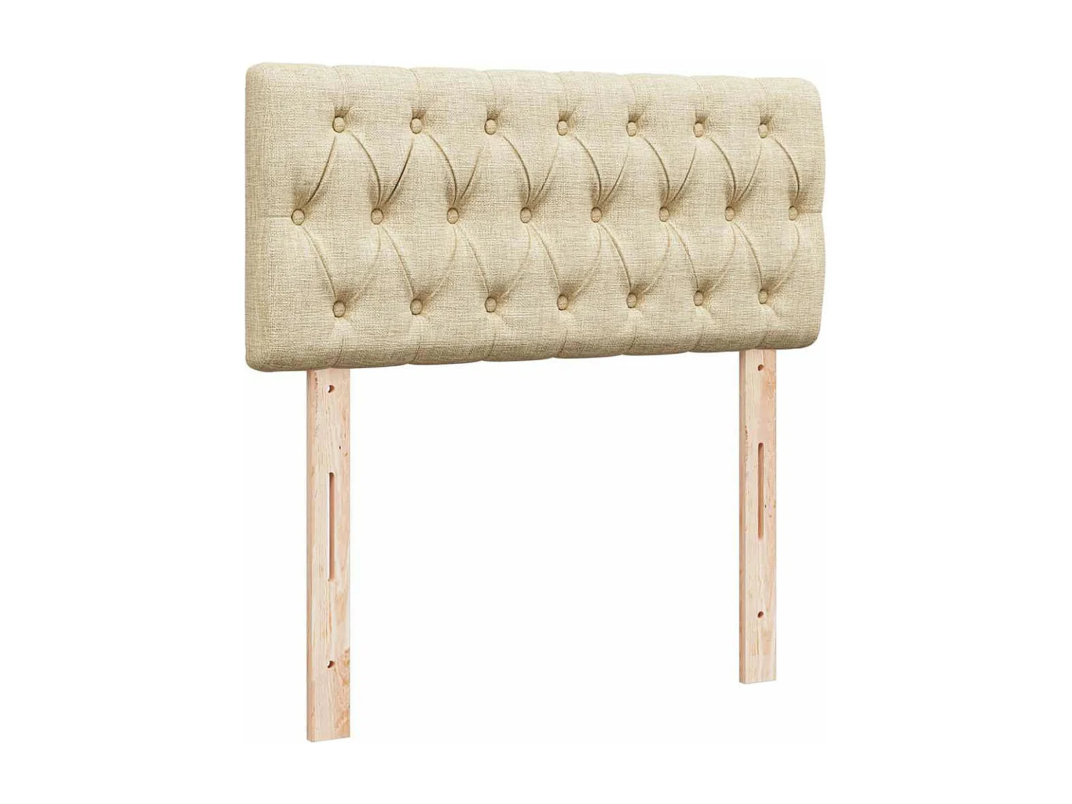 Cadre de lit ottoman avec matelas crème 90x190 cm tissu