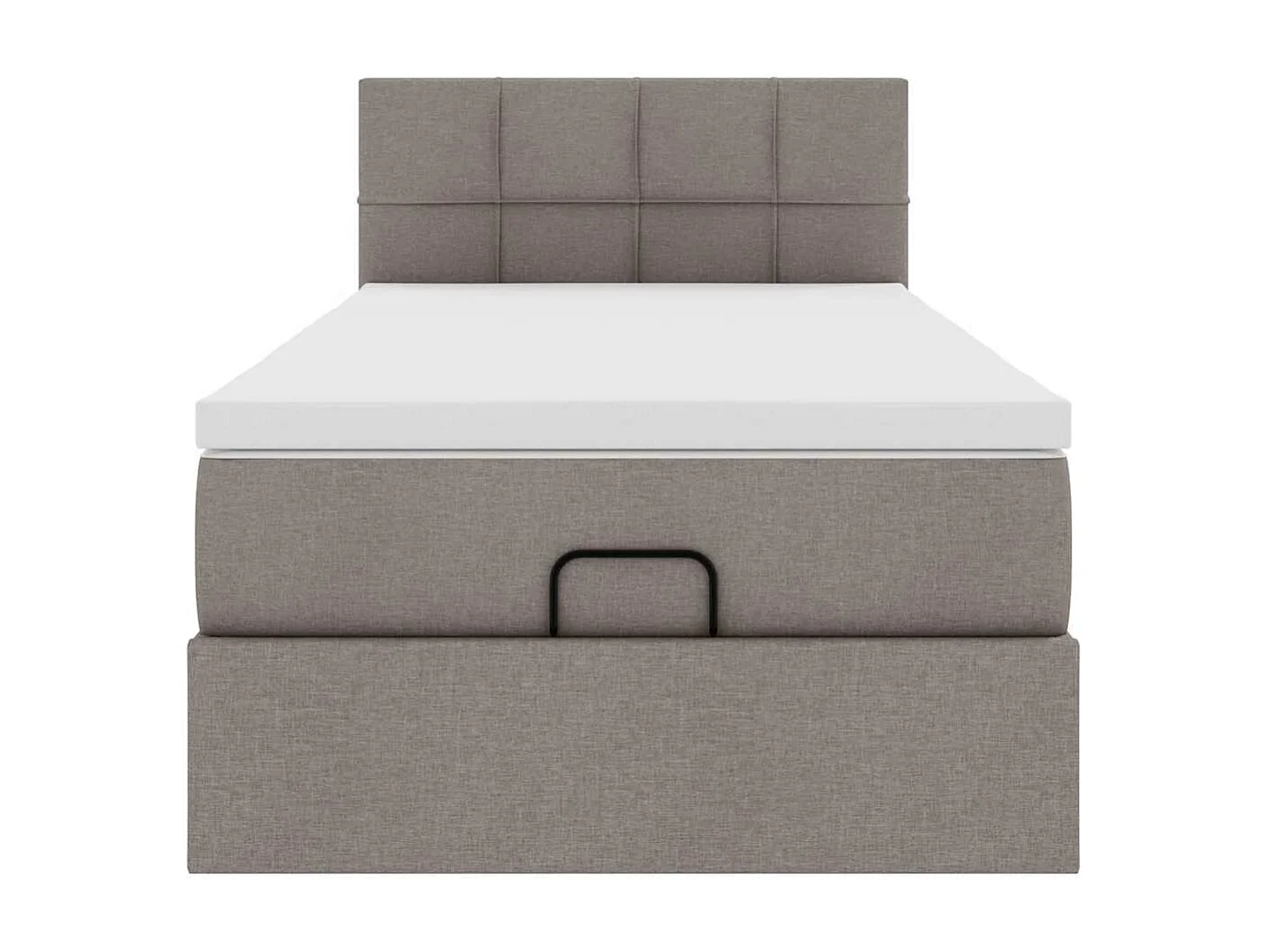 Cadre de lit ottoman avec matelas taupe 90x190 cm tissu