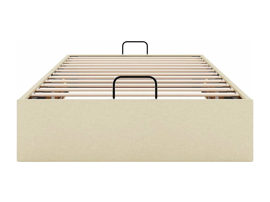 Cadre de lit ottoman sans matelas crème 90x200 cm tissu