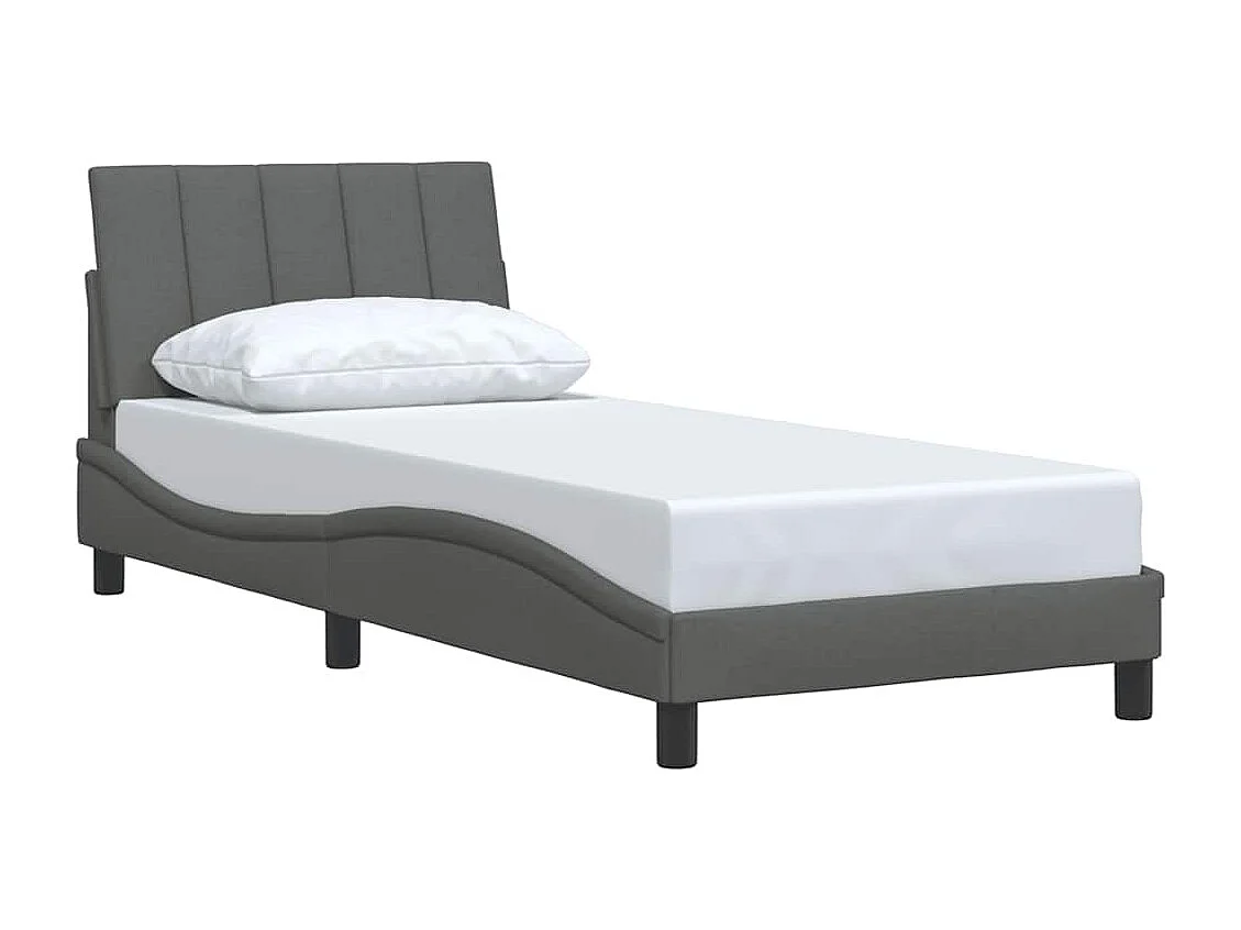 Bedframe zonder matras "Hanko" 80x200 cm stof donkergrijs