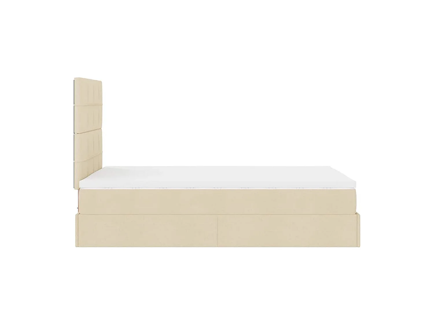 Cadre de lit ottoman avec matelas crème 120x190 cm tissu