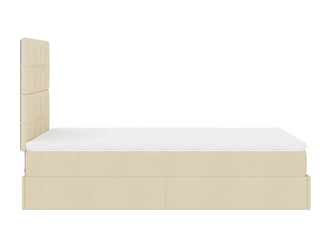 Cadre de lit ottoman avec matelas crème 120x190 cm tissu