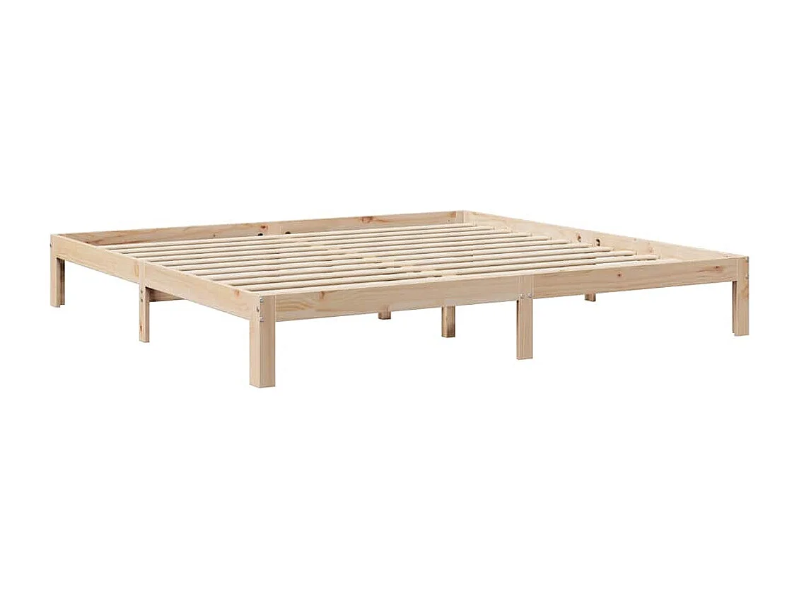Lit bibliothèque sans matelas 200x200 cm bois massif de pin