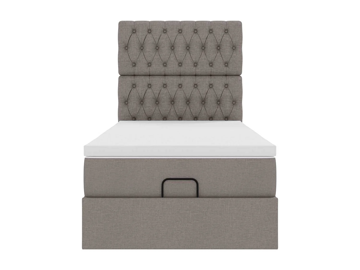 Cadre de lit ottoman avec matelas taupe 80x200 cm tissu