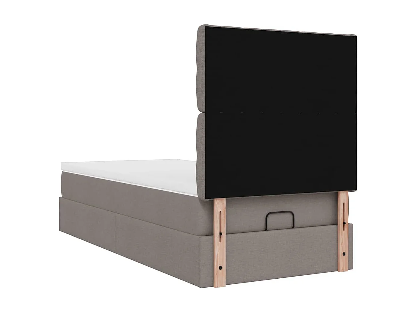 Cadre de lit ottoman avec matelas taupe 80x200 cm tissu