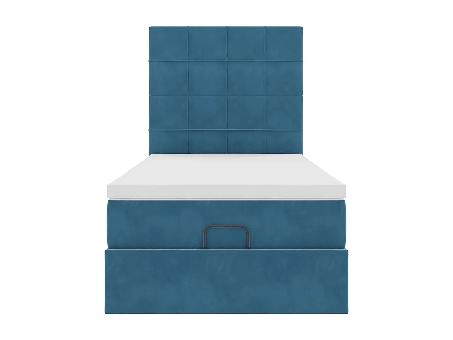 Ottoman bed met matrassen 90x200cm fluweel donkerblauw