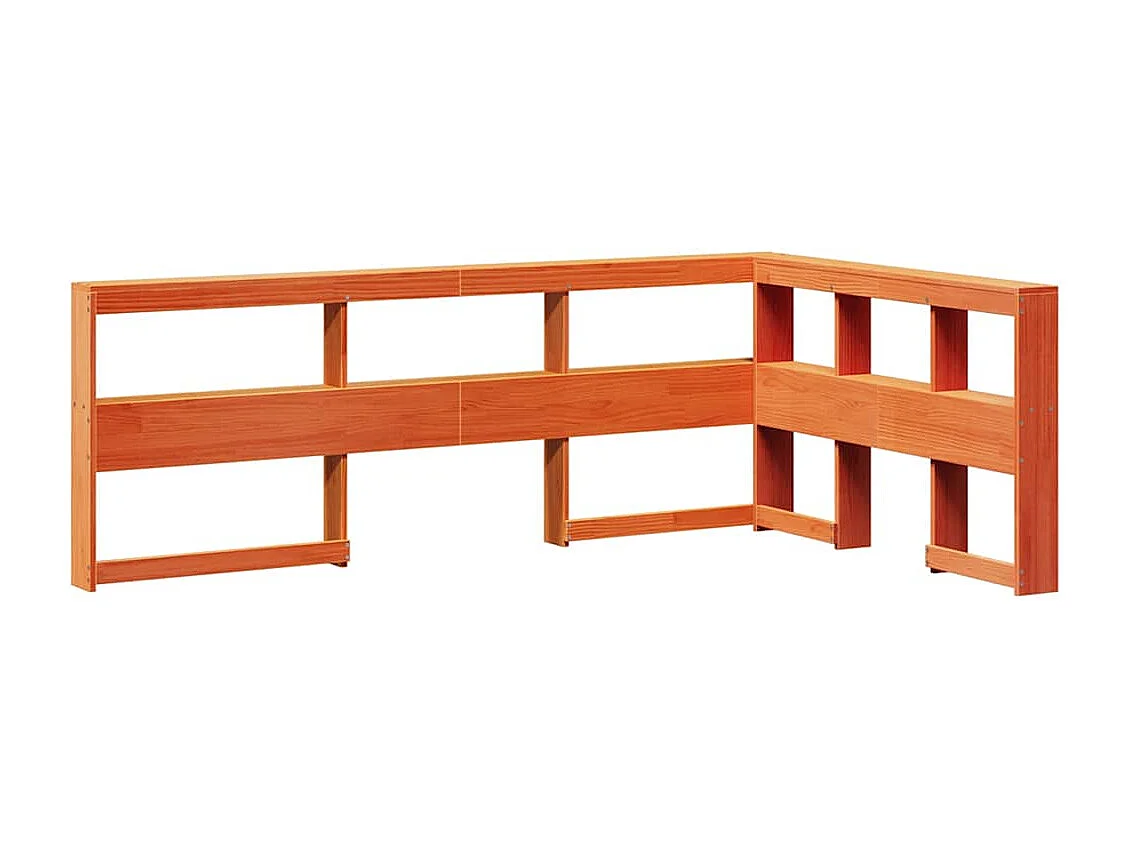 Lit bibliothèque sans matelas cire marron 120x200 cm pin massif