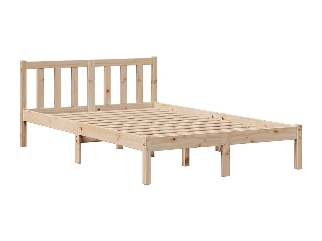 Lit bibliothèque sans matelas 135x190 cm bois de pin massif