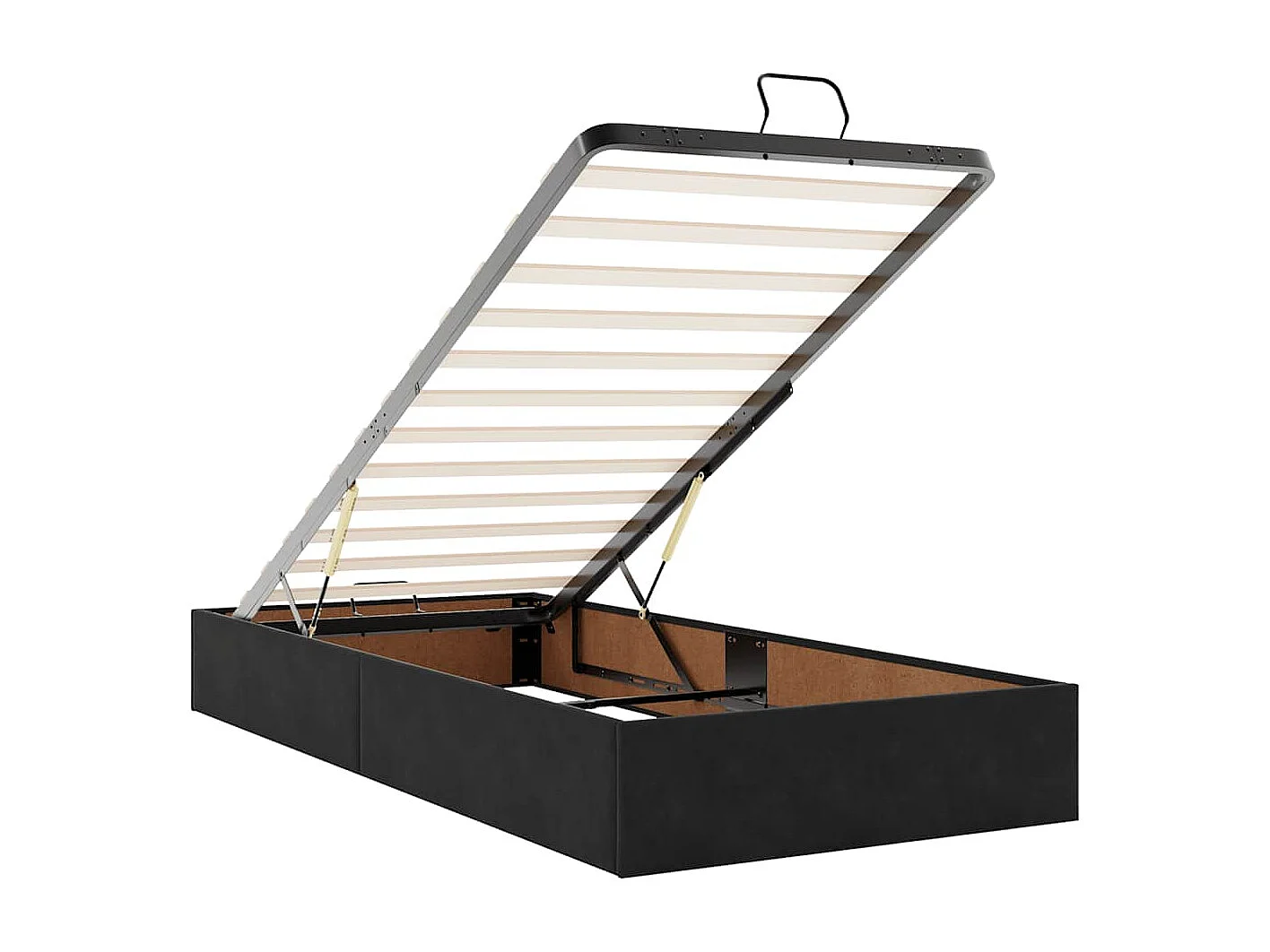 Estrutura de cama otomana com colchões 160x200 cm veludo preto