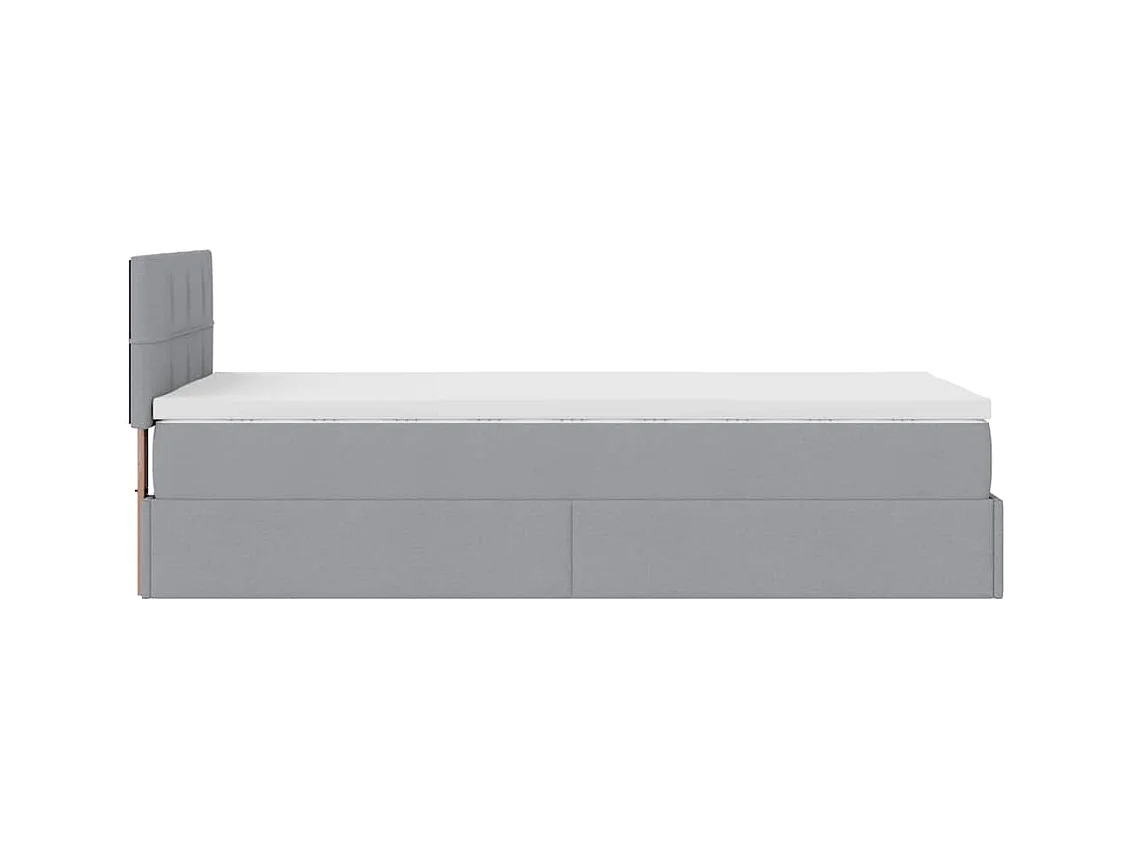 Bed met matras 100x200 cm stof lichtgrijs